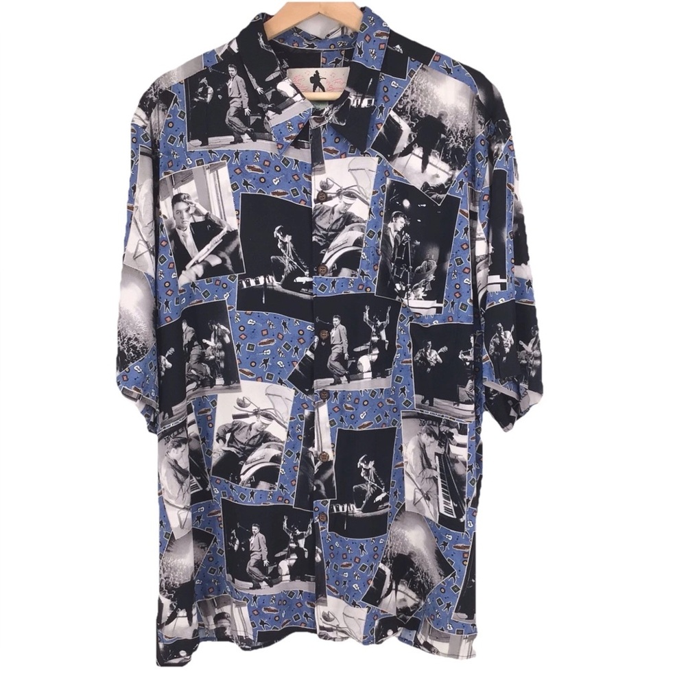 Elvis Presley Reyn Spooner Hawaiian S/S Button Down Mens Shirt XL